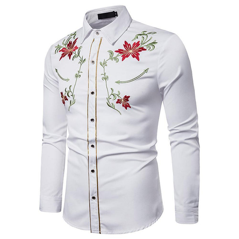 Men's Geometric Floral Daily Business Shirt - AM APPAREL