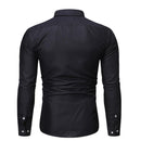 Men's Geometric Long Sleeve Daily Business Shirt - AM APPAREL