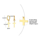Men's Gold Color Dangling Cross Earrings - AM APPAREL