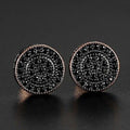 Men's Gold Color Round Stud Earrings - AM APPAREL