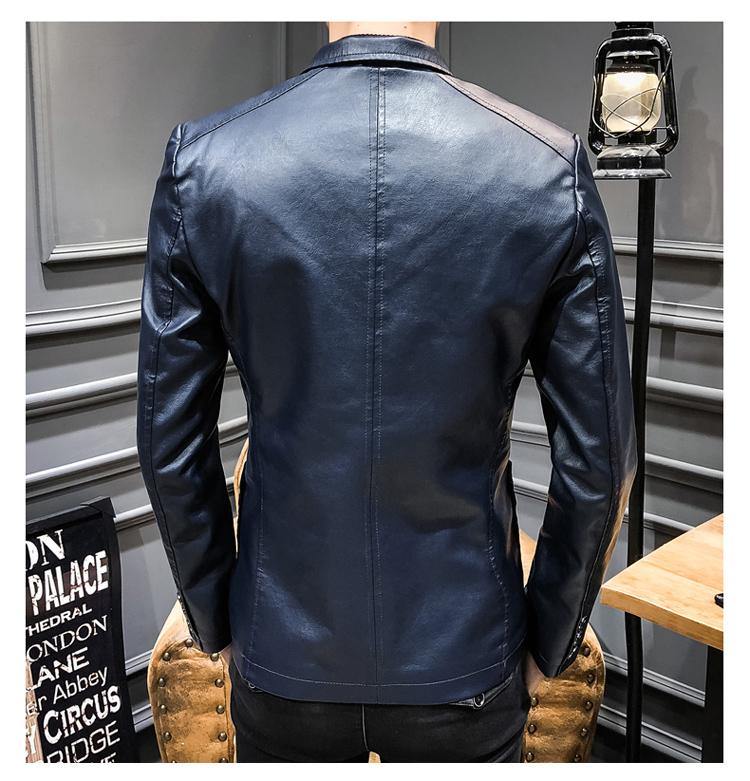 Men's Kpop Style Faux Leather Jacket - AM APPAREL
