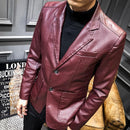 Men's Kpop Style Faux Leather Jacket - AM APPAREL