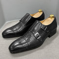 Men's Luxurious Classic Leather Oxfords W/ Buckle Strap - AM APPAREL