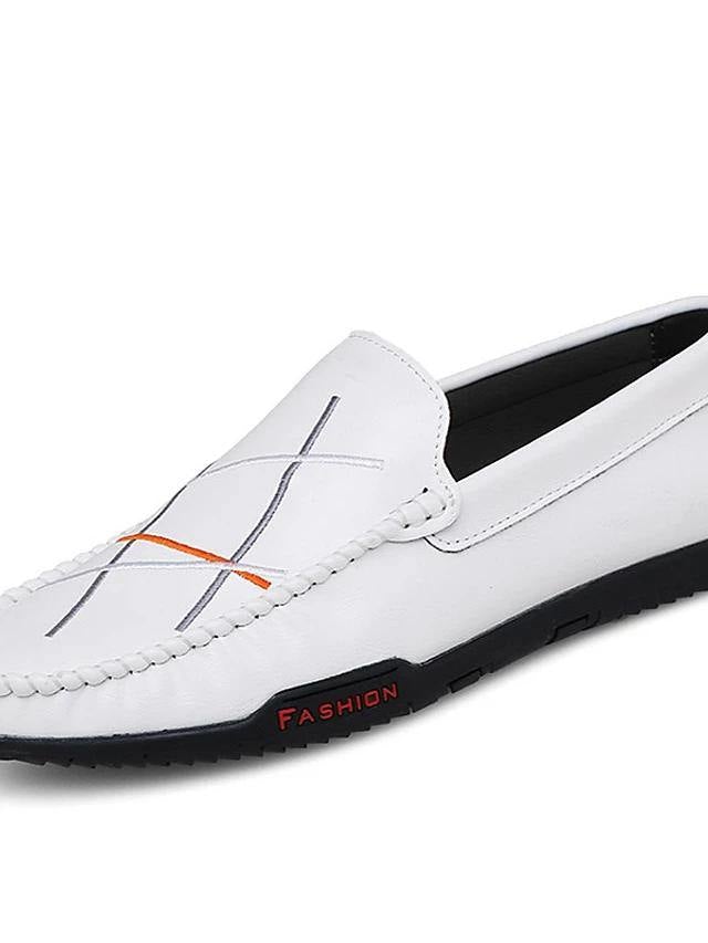 Men's Moccasin PU Leather Loafers - AM APPAREL