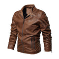 Men's Motorcycle Faux Leather Jacket W/ Fleece Interior - AM APPAREL