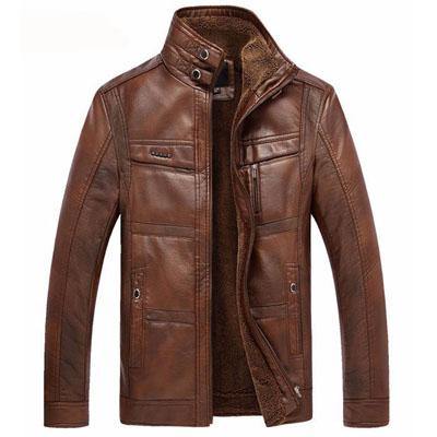 Men's Mountainskin Faux Leather Winter Jacket - AM APPAREL