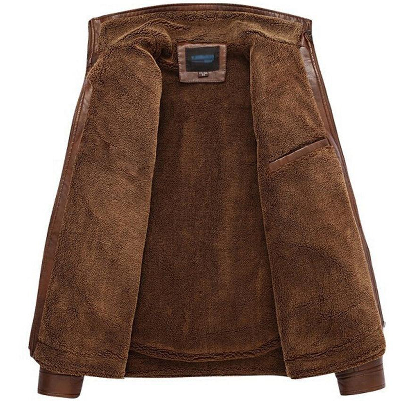 Men's Mountainskin Faux Leather Winter Jacket - AM APPAREL