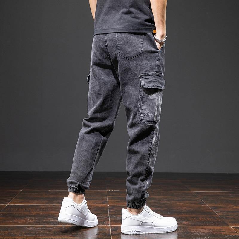Men's Multi Pocket Baggy Cargo Jeans - AM APPAREL