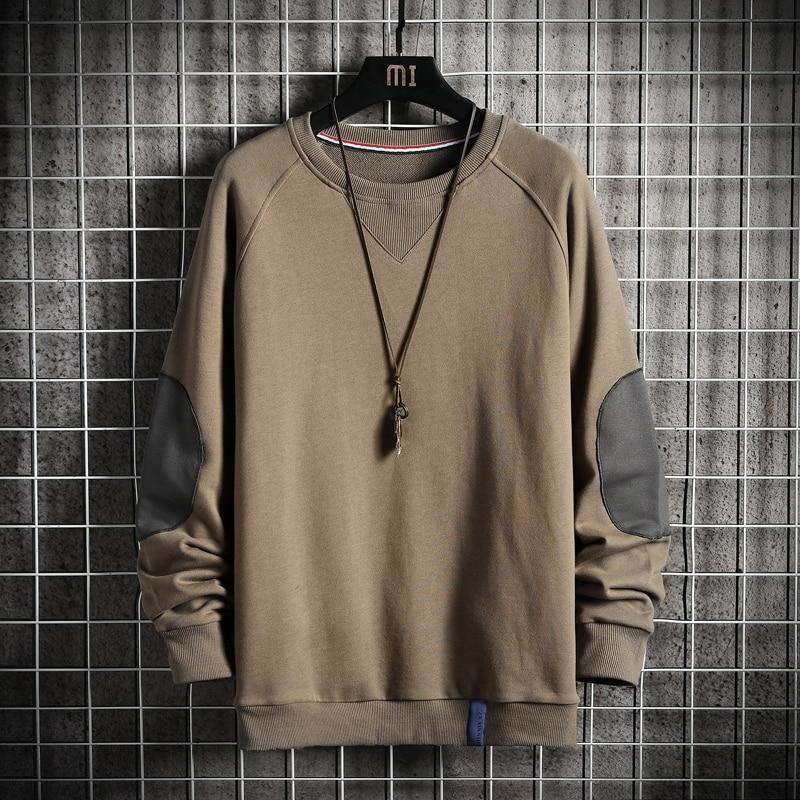 Men's Plain Solid Colored Patchwork Sweatshirt - AM APPAREL