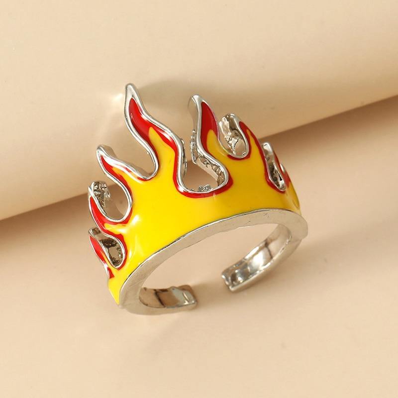 Men's Punk Fire Flame Ring - AM APPAREL