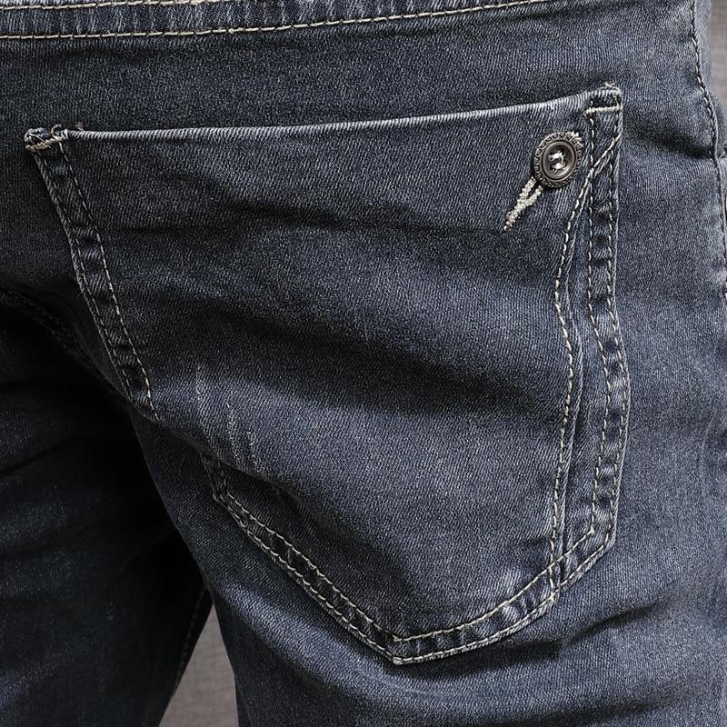 Men's Retro Slim Fit Elastic Casual Jeans - AM APPAREL