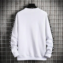 Men's Side Stripe O-neck Long Sleeve Top - AM APPAREL