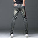 Men's "Skull" Embroidered Stretchy Jeans - AM APPAREL