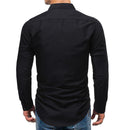 Men's Solid Colored Side Pocket Shirt - AM APPAREL