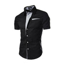 Men's Solid Colored Summer Short Sleeve Shirt - AM APPAREL