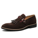 Men's Vintage Tassels Leather Loafers - AM APPAREL