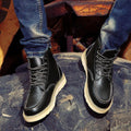 Men's Warm Inside Fur Faux Leather Boots - AM APPAREL