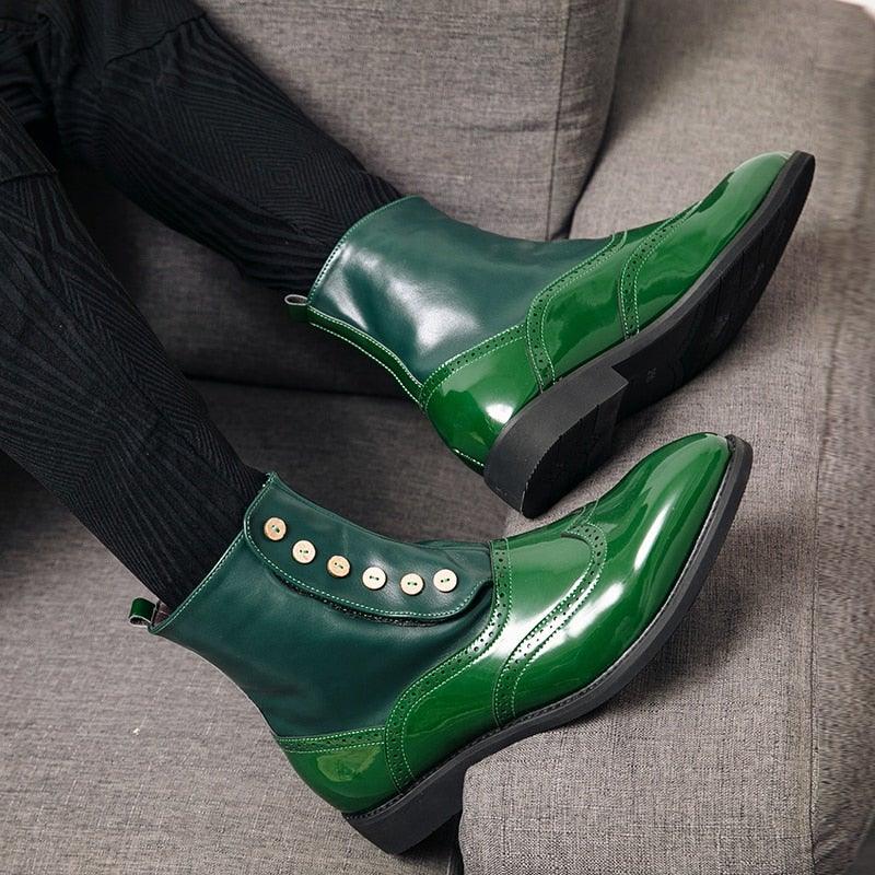 MISALWA Men's Italian Designer PU Leather Boots - AM APPAREL