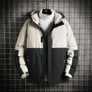 ML Men's Double-Color Patchwork Parka Coat - AM APPAREL