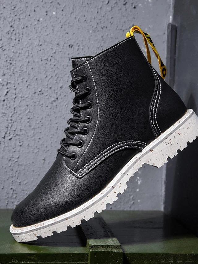 Nappa Leather Combat Boots - AM APPAREL