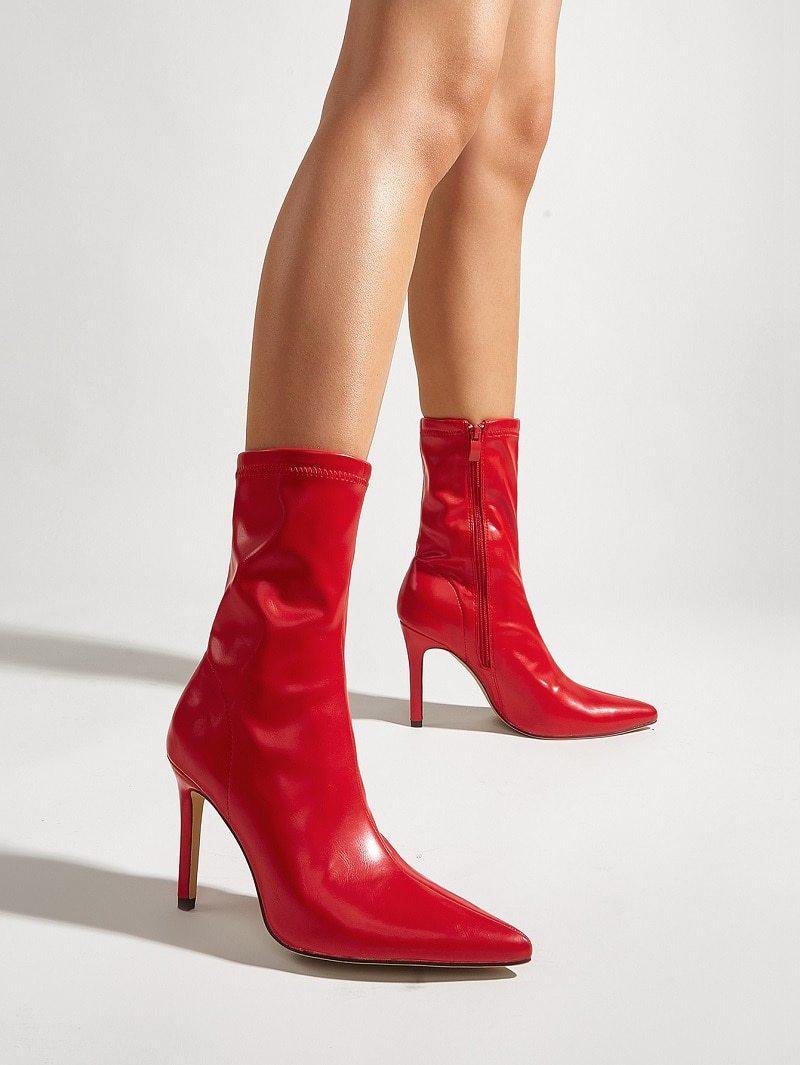 Paris Vibe Pointed Toe Ankle High Heel Boots - AM APPAREL