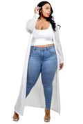 Plus Size Light Weight Knitted Cardigan - AM APPAREL