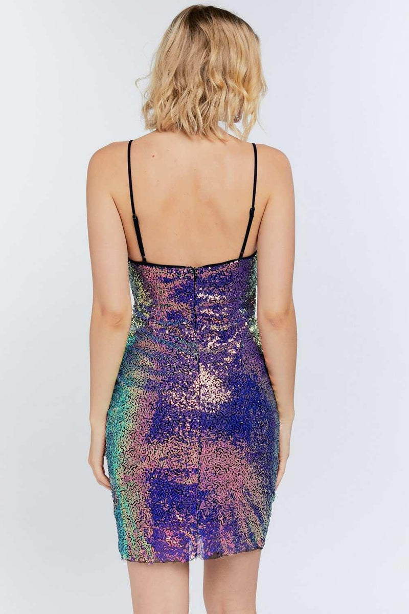Sequin Covered Cami Bodycon Dress - AM APPAREL