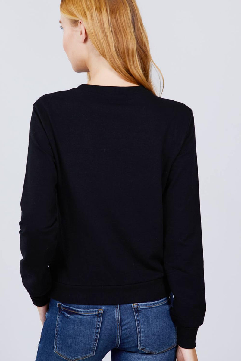 Sequins Embroidered Pullover - AM APPAREL