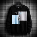 "TRAVEL" Men's Harajuku Letter Color Block Sweatshirt - AM APPAREL
