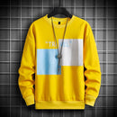 "TRAVEL" Men's Harajuku Letter Color Block Sweatshirt - AM APPAREL