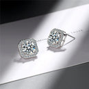 Unisex Cubic Zirconia Square Stone Earring - AM APPAREL