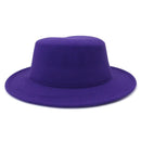 Unisex Woolen Flat Top Fedora Hat - AM APPAREL