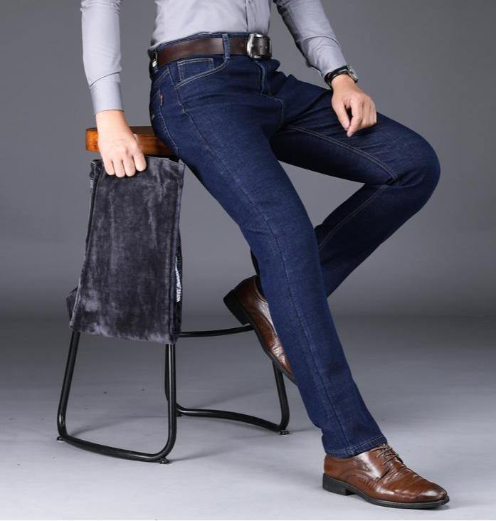 Winter Men's Warm Formal Jeans - AM APPAREL