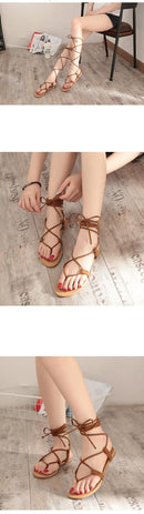 Women's Cross Strap Gladiator Sandals - AM APPAREL