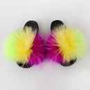 Women's Multi-Color Furrry Slippers - AM APPAREL