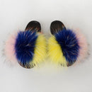 Women's Multi-Color Furrry Slippers - AM APPAREL