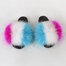 Women's Multi-Color Furrry Slippers - AM APPAREL