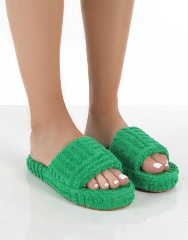 Women's Peep Toe Thick Slippers - AM APPAREL