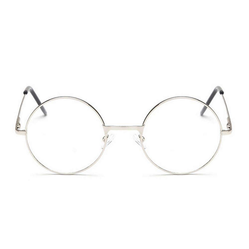 Women's Round Metal Frame Glasses With Clear Lens - AM APPAREL