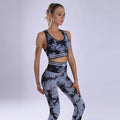 Women Seamless Tie Dye Fitness Legging & Bra Top Set - AM APPAREL
