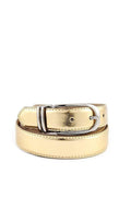 Womens Clamp Round Buckle On One-size-fits-all Plain Feather Edged Belt - AM APPAREL