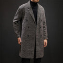 YASUG Casual Double-Breasted Mens Wool Trench Coat - AM APPAREL