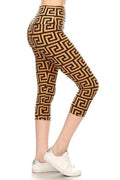 Yoga Style Banded Lined Printed Knit Legging - AM APPAREL
