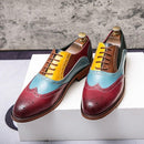YRL Men's Multi Color PU Leather Oxfords - AM APPAREL